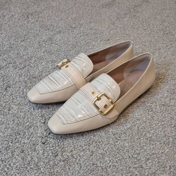 Rockport Womens Total Motion Laylani Buckle Loafers Cream Size 9.5 - Picture 1 of 5